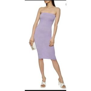 Women's Lavender Purple Tube Dress Midi Bodycon Stretchy Y2K Size: Large NEW
